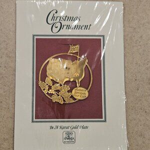 RARE 2001 MASTERS 24k TOURNAMENT AUGUSTA NATIONAL GOLF CLUB PGA HOLIDAY ORNAMENT